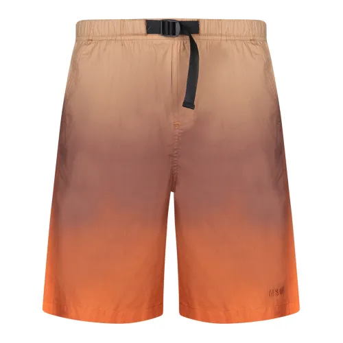 Msgm , Cotton Bermuda Shorts with Elasticated Rise ,Beige male, Sizes: