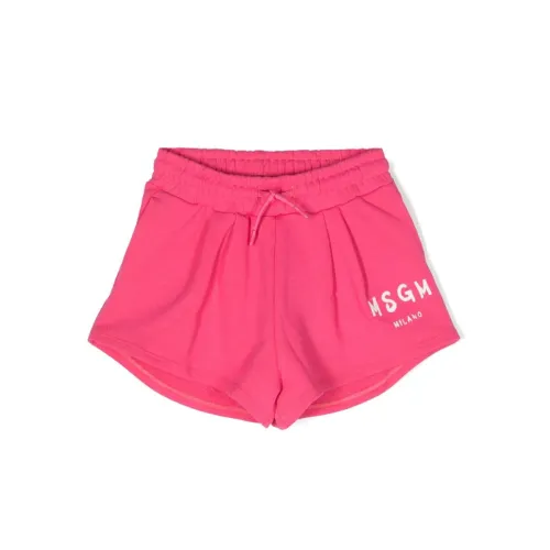 Msgm , Fuchsia Kids Shorts ,Pink female, Sizes: