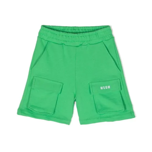 Msgm , Green Shorts with Pockets ,Green male, Sizes: