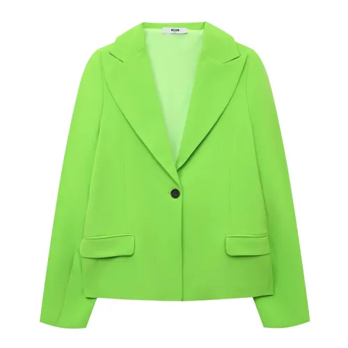 Msgm , Green Single-Breasted Jacket ,Green female, Sizes: