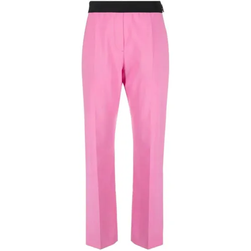Msgm , Leather Trousers ,Pink female, Sizes: