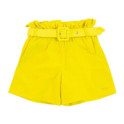 Msgm , Ms028945 Shorts in tessuto ,Yellow female, Sizes: