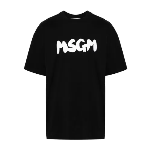 Msgm , Msgm T-shirts and Polos Black ,Black male, Sizes: