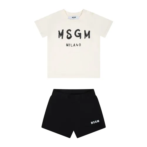Msgm , Multicolour Cotton Sport Outfit ,Black unisex, Sizes: