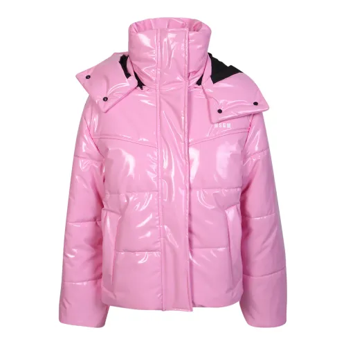 Msgm , Padded jacket by Msgm. The garment features a bold colour, typical of the brand, to express brightness ,Pink female, Sizes: