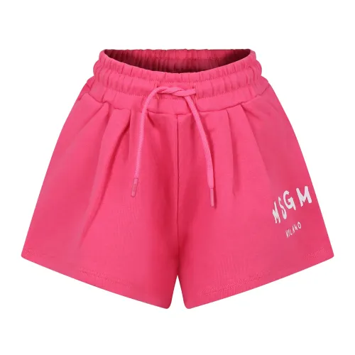 Msgm , Sporty Fuchsia Cotton Shorts ,Pink female, Sizes: