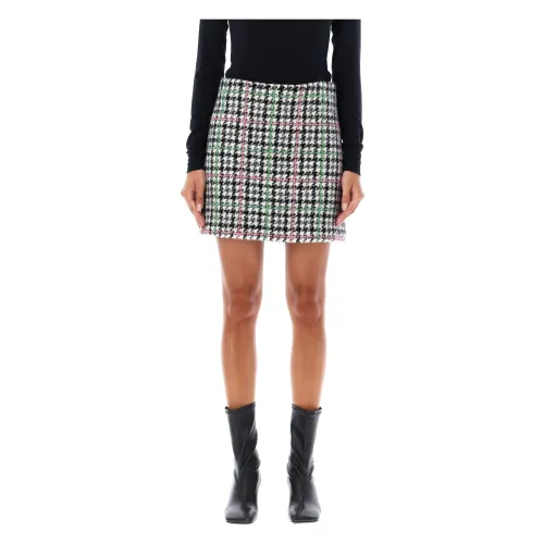 Msgm , Stylish Grey Embroidered Mini Skirt ,Multicolor female, Sizes: