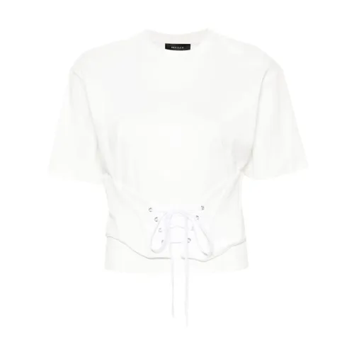 Mugler , White Cotton T-shirt ,White female, Sizes: