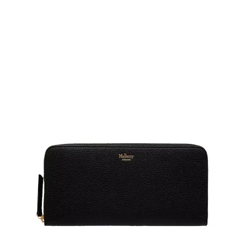 Mulberry , Classic Black Leather Zip Wallet ,Black female, Sizes: ONE SIZE