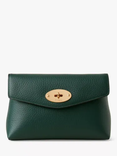 Mulberry Darley Heavy Grain Leather Small Cosmetic Pouch - Mulberry Green - Unisex