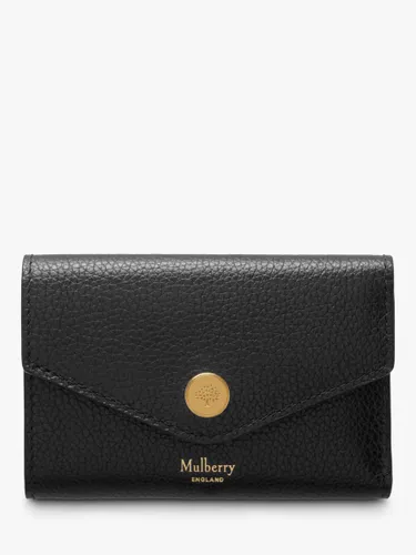Mulberry Folded Multi-Card Heavy Grain Leather Wallet - Black - Female