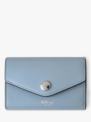 Mulberry Folded Multi-Card Micro Classic Grain Leather Wallet - Poplin Blue - Female