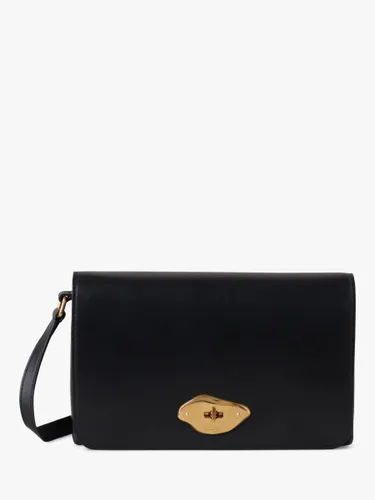 Mulberry Lana Gloss Leather Wallet on a Strap - Black - Female