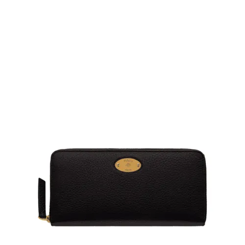 Mulberry , Plaque 8 Credit Card Zip Wallet, Black ,Black female, Sizes: ONE SIZE
