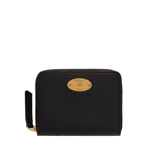 Mulberry , Small Zip Around Wallet, Black ,Black female, Sizes: ONE SIZE