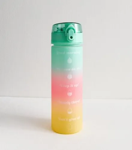 Multicoloured Ombré 650ML Water Bottle New Look