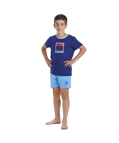 Munich Boys Fun short sleeve round neck pajamas CH1450 boy - Blue