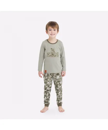 Munich Boys' long-sleeved and round neck pajamas VP1451 - Green