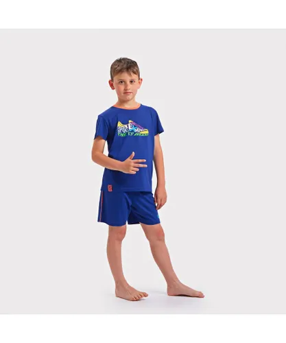 Munich Boys' short-sleeved, round-neck pajamas DH1150 - Blue