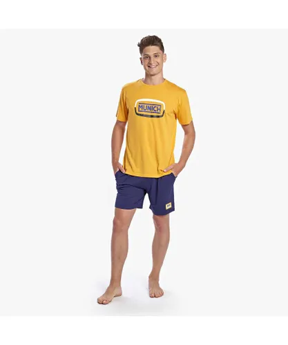 Munich Mens Casual Short Sleeve Pajamas VH0452 - Yellow