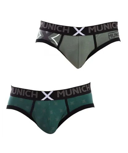 Munich Pack-2 Mens Elastic Cotton Slips MU_DU0170 - Green