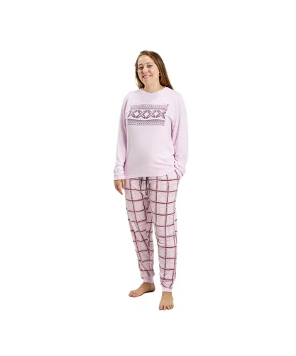 Munich Womens Long Sleeve Pajamas MUDP0100 - Pink