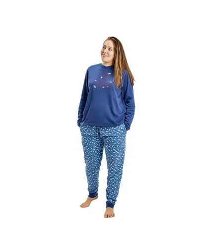 Munich Womens Long Sleeve Winter Pajamas MUDP0200 - Blue