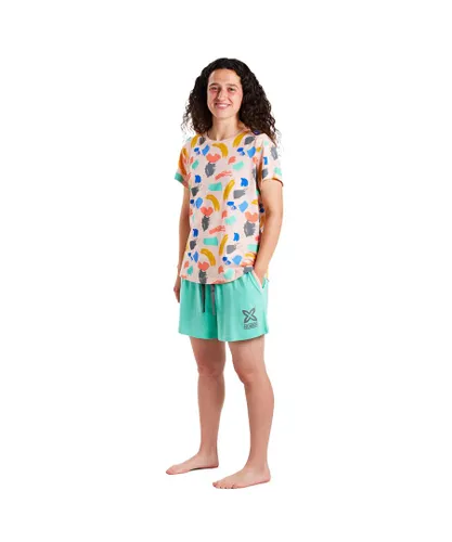 Munich Womenss short-sleeved and round neck pajamas MUEH0101 - Multicolour