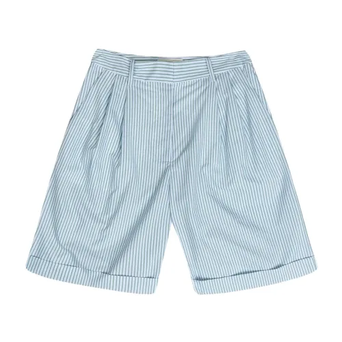 Munthe , Pinstripe Shorts with Fold and Pleats ,Blue female, Sizes:
