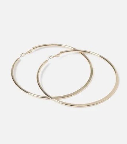 Muse Gold Large Thin Hoop Earrings New Look