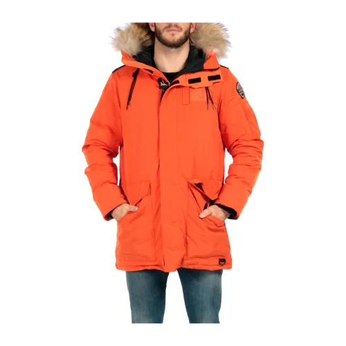 Museum , Orange Hooded Coat ,Orange male, Sizes:
