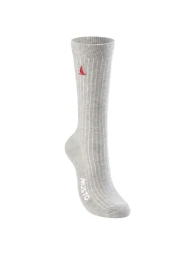 Musto Mens 2pk Cotton Rich Ribbed Socks - Grey Mix, Grey Mix