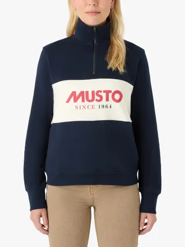 Musto Relaxed Fit 1/4 Zip Jumper, Navy - Navy - Female