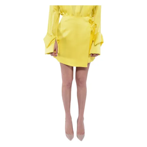 MVP wardrobe , AVA Wrap Skirt Spring Collection ,Yellow female, Sizes: