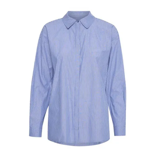 My Essential Wardrobe , Classic Blue Striped Shirt ,Blue female, Sizes: