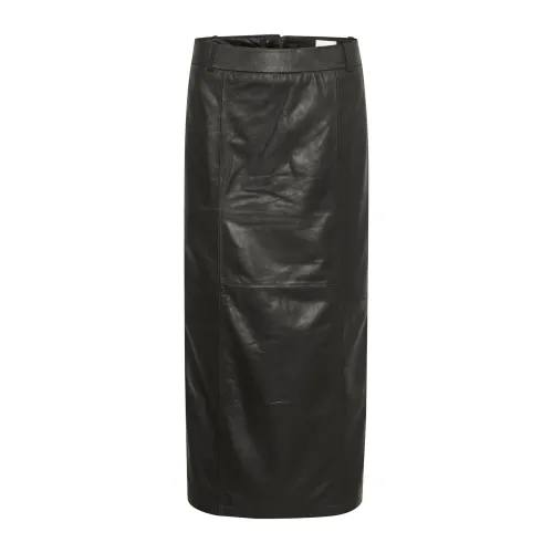 My Essential Wardrobe , Classic Leather Pencil Skirt ,Black female, Sizes:
