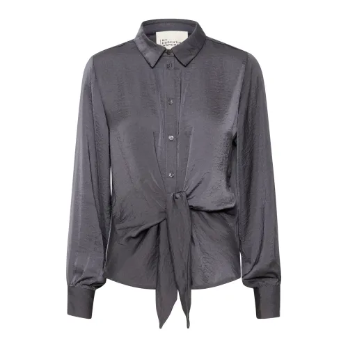 My Essential Wardrobe , Elegant Albamw Blouse in Iron Grey ,Gray female, Sizes: