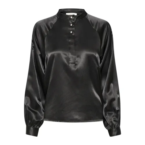 My Essential Wardrobe , Elegant Estellemw Blouse Top in Black ,Black female, Sizes:
