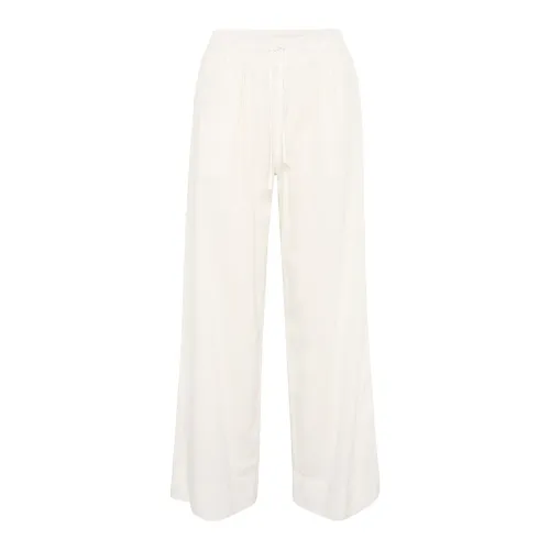 My Essential Wardrobe , Relaxed Fit Wide Leg Pants ,White female, Sizes: