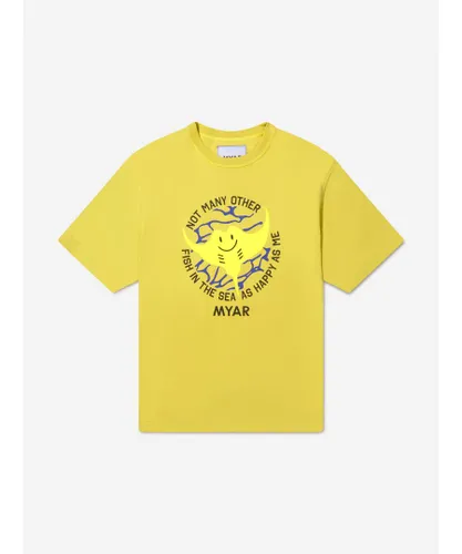 MYAR Boys Cotton Fish Print T-Shirt - Yellow