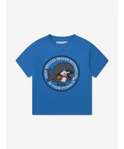 MYAR Boys Cotton Whale Print T-Shirt - Blue