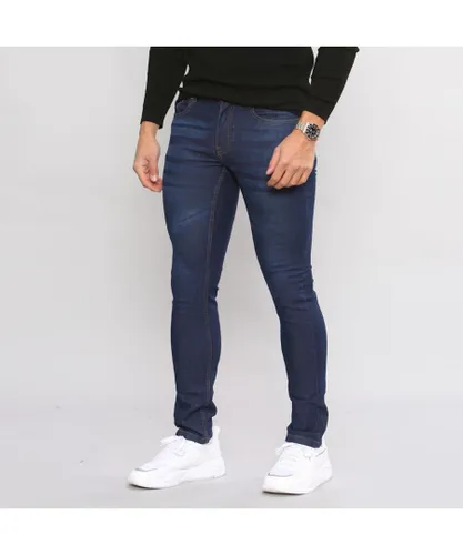 MYT Mens Skinny Fit Stretch Jeans Blue Cotton