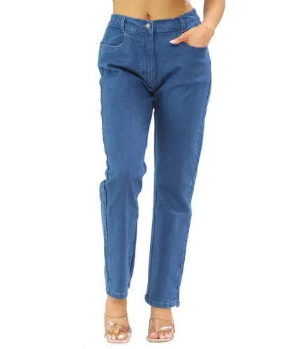 MYT Womens Side Elastic Waist Jeans in Blue Denim