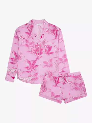 myza Botanical Jungle Organic Cotton Short Pyjamas, Pink - Pink - Female
