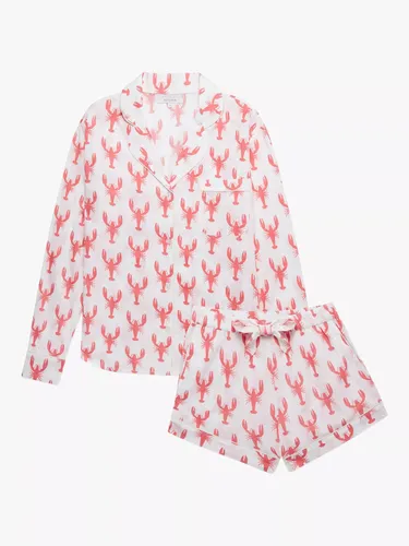 myza Lobster Organic Cotton Short Pyjamas, Red/White - Red/White - Female
