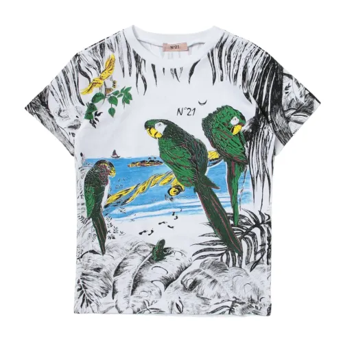 N21 , Animal Print Kids T-shirt ,White male, Sizes: