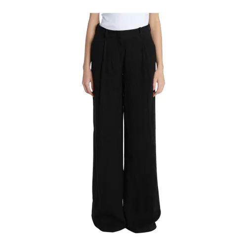 N21 , Black Linen Pants ,Black female, Sizes: