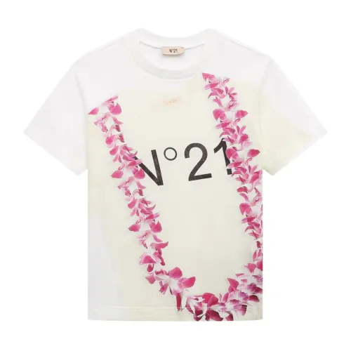 N21 , Flower Print Kids T-shirt ,White female, Sizes: