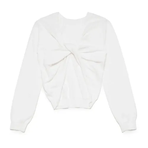 N21 , Twisted White Cotton Sweater ,White female, Sizes: