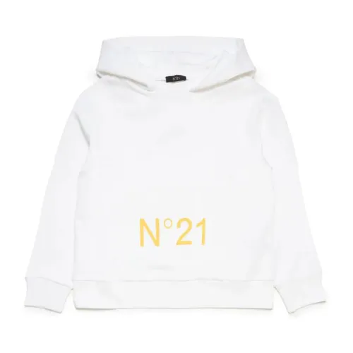 N21 , White Cotton Hooded Sweater ,White male, Sizes: